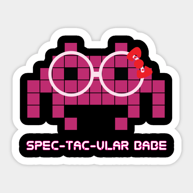 Space Invader Chick Sticker by rose8520